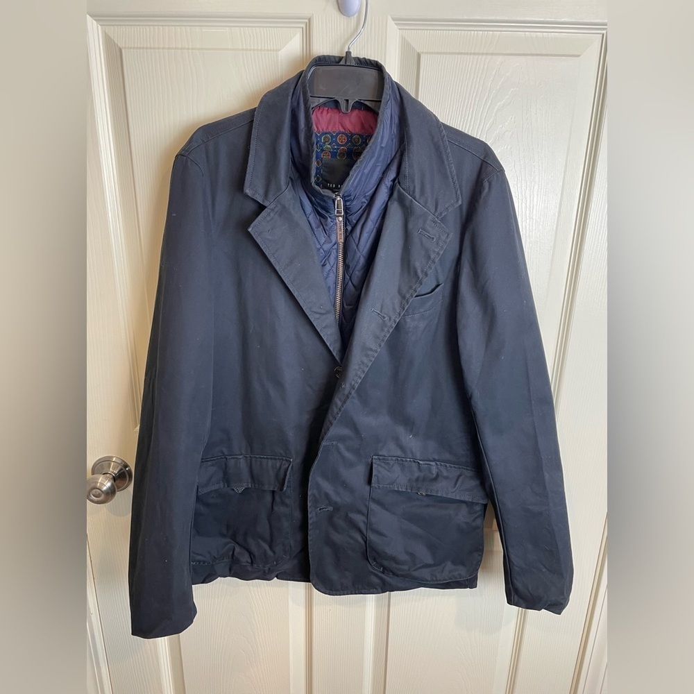 Ted Baker Olivar two in one coat black and navy large
